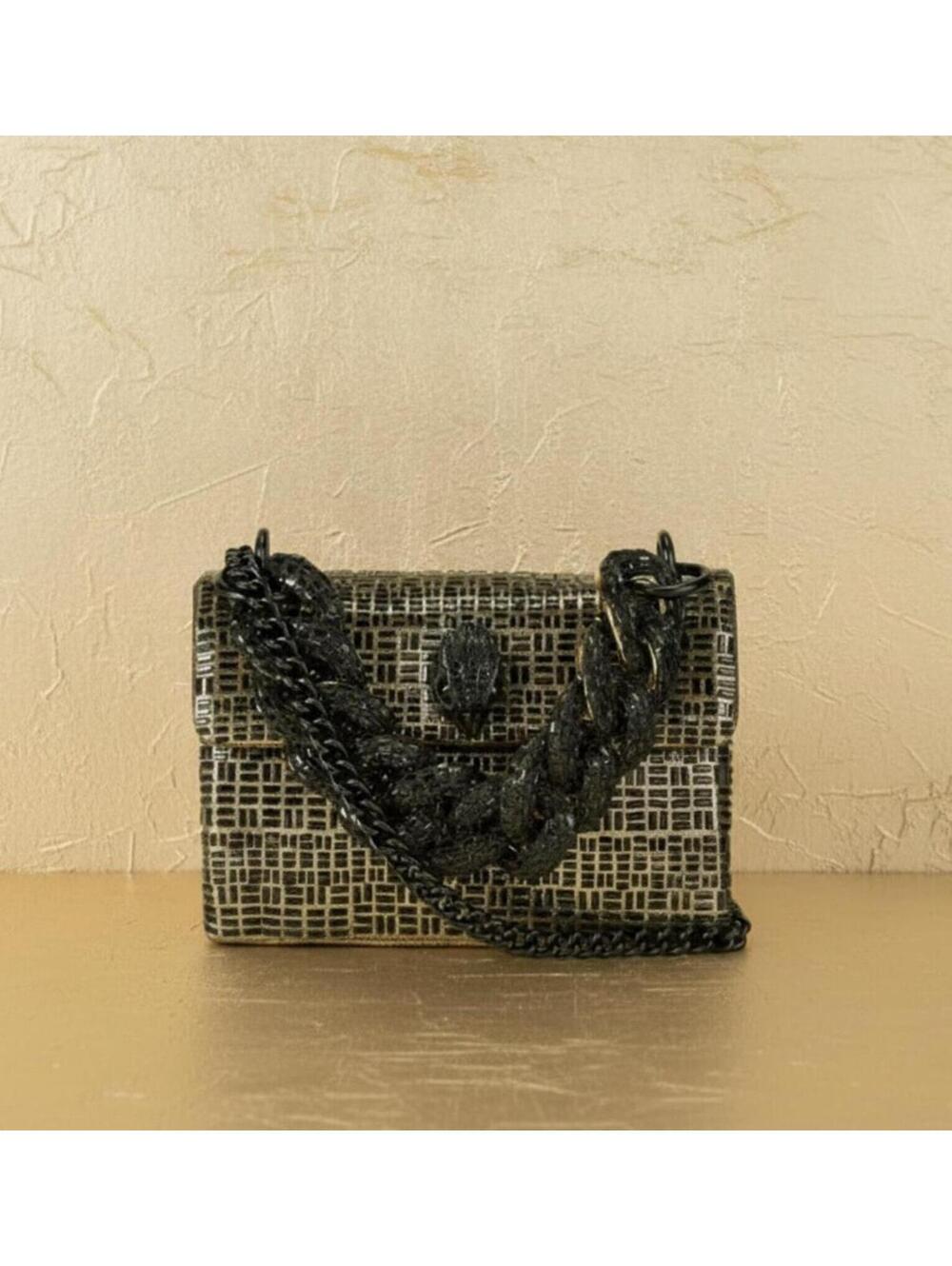 NWT Kurt Geiger Mini Kensington Bronze Metallic Crystal Crossbody Bag